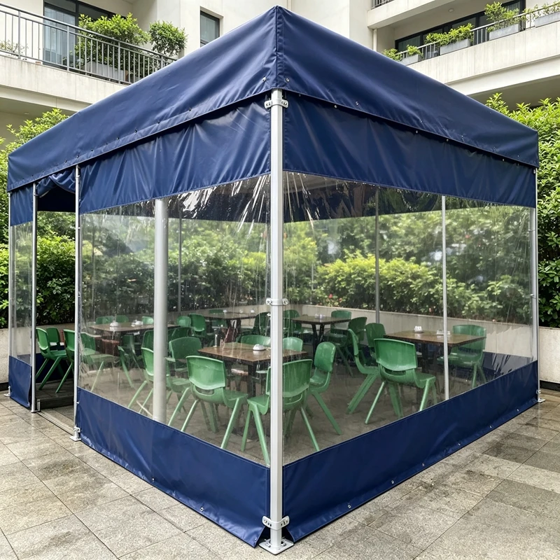 PVC Transparent Splicing Tarpaulin Rainproof Cloth Custom Enclosure Cloth Thermal Insulation for Pavilion Tent Stall Vendor
