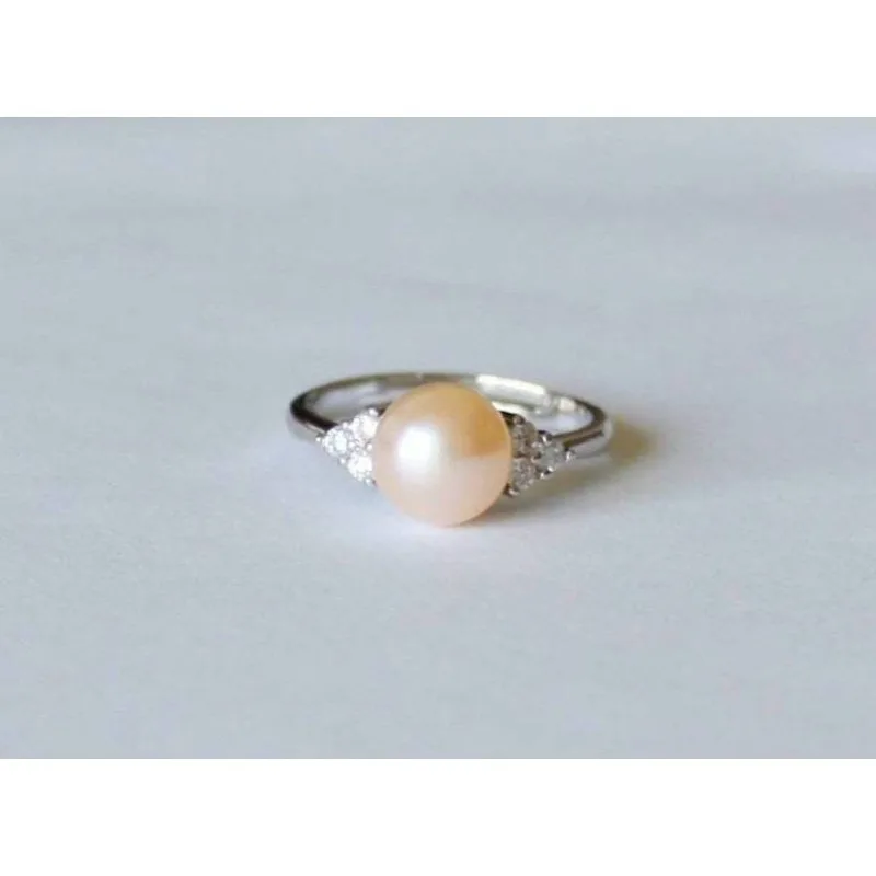 

MYSOYA регулируемое кольцо с натуральным розовым пресноводным жемчугом, кольцо с жемчугом CZ и подарочной коробкой, идеальный подарок на день рождения, свадьбу, ювелирное изделие