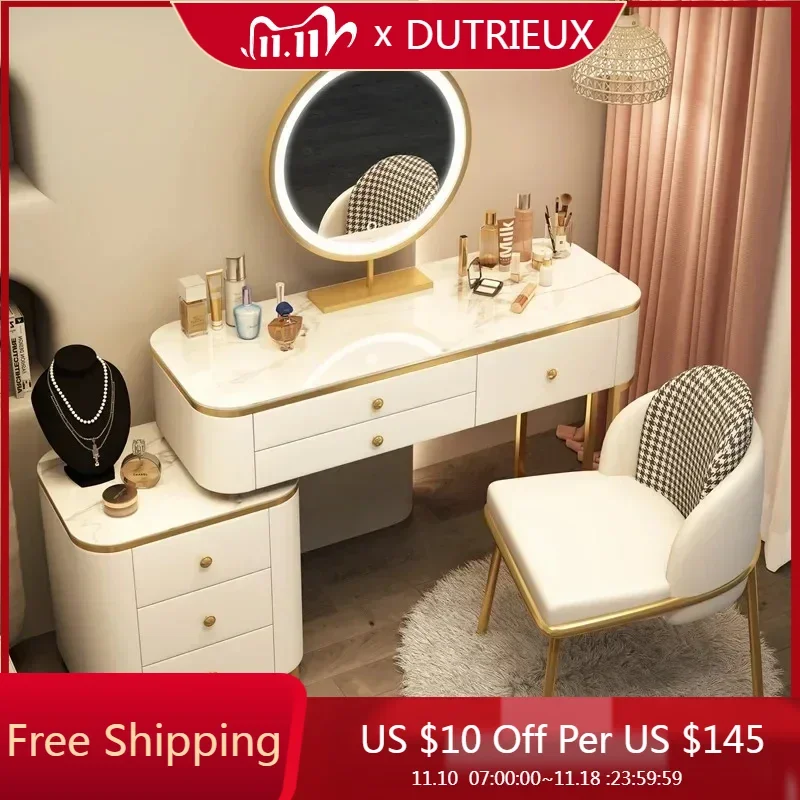 

Princess Minimalist Dressing Gowns Nordic Vanity Stool Mobile Dresser Storage Cabinet Coiffeuse De Chambre Bedroom Furniture