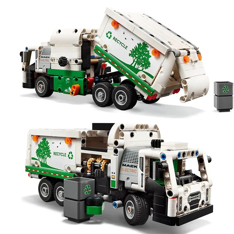 ชุดตัวต่อรถบรรทุกขยะแม็คแอลอาร์ ซีรีส์เทคนิคใหม่ ของเล่นตัวต่อรถขนส่งสิ่งปฏิกูล สำหรับเด็กผู้ชาย ของขวัญ 42167