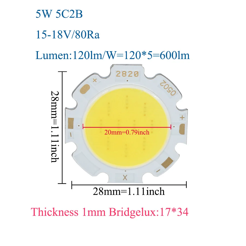 Imagem -04 - Chip de Diodo Emissor de Luz Led Chip Kralen Cob 3w 5w 7w 10w 2828 Cri80 Quente Natural Lâmpada Led Wit Voor 10 Pcs