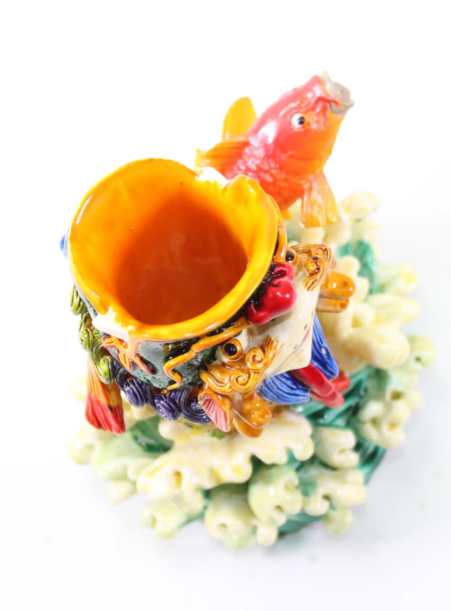 Feng Shui Carp & Dragon Pen Holder Figurine Statue Courage Achievement Success Home Decor Gift