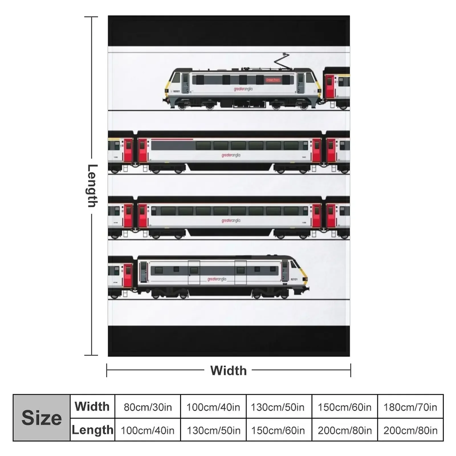 CLASS 90 GREATER ANGLIA LOCOMOTIVE Throw Blanket Camping Kid'S Thins Retros Bed Designers Blankets