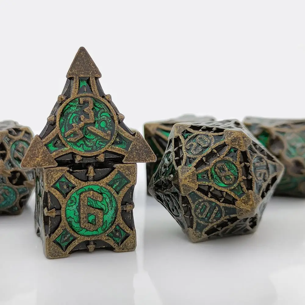 DND Dice Board Game Metal Polyhedral Dice for Dungeon and Dragons RPG Dice Set for D&D Role Playing Game D20 D12 D10 D8 D6 D4