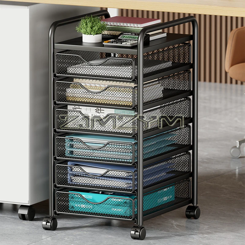 Etagere-de-rangement-multi-niveaux-en-metal-chariot-mobile-a-plusieurs-niveaux-support-de-donnees-pour-fournitures-de-classification-de-bureau-sur-pied