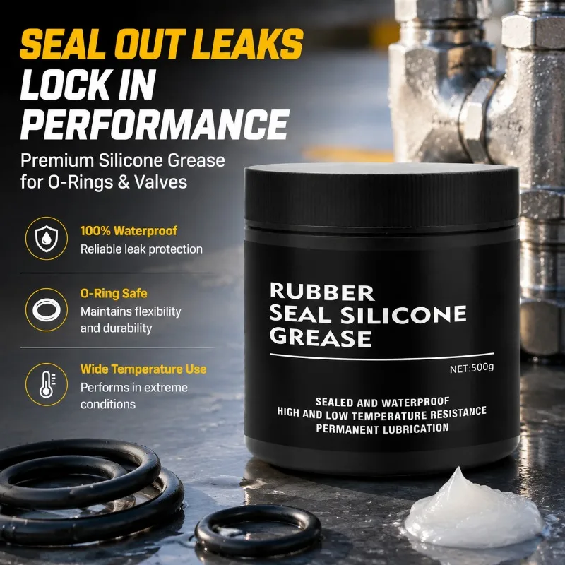 Rubber Waterproof Sealing Grease Silicone Lubricant for O-Ring, Anti-Leak Maintenance Oil Cylinder Valve Lubricating Grease