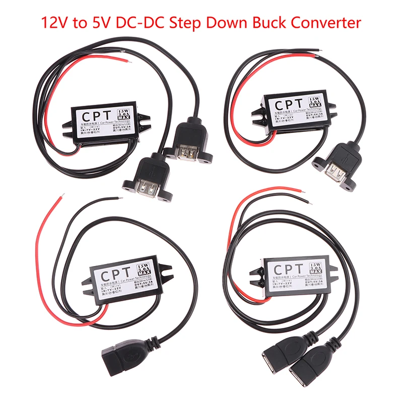 12V To 5V DC-DC Step Down Buck Converter Power Supply Module For Car Male Female USB Adapter Mini USB Adapter