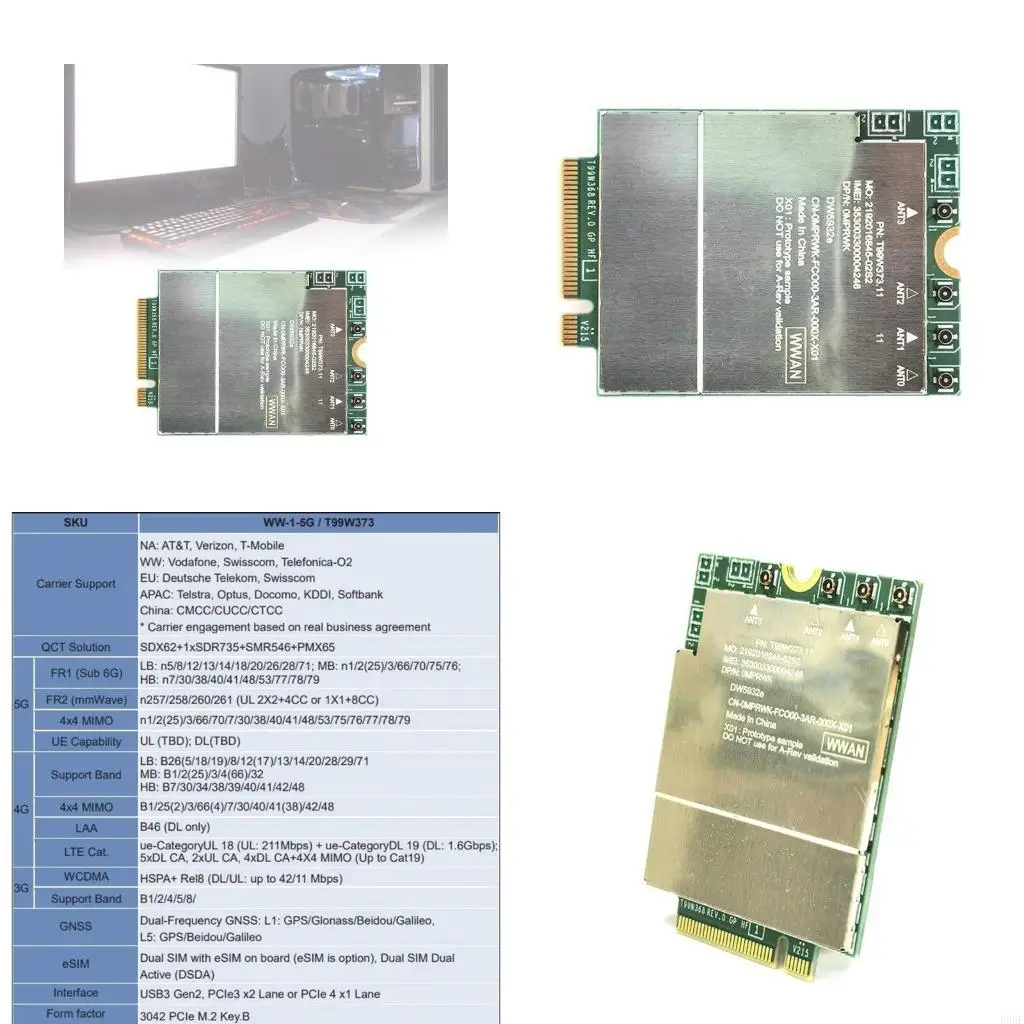 

896F T99W373 Module Connection LTE UMTS GNSS Receiver Module Enhances Laptop
