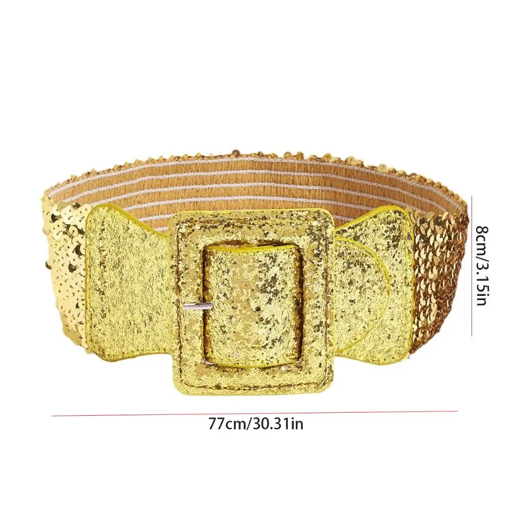 โลหะหัวเข็มขัดสแควร์ Blingbling เลื่อม Cummerbunds เอวปิดเงายืดหยุ่น Cummerbunds ชุดตกแต่ง Coat เข็มขัด