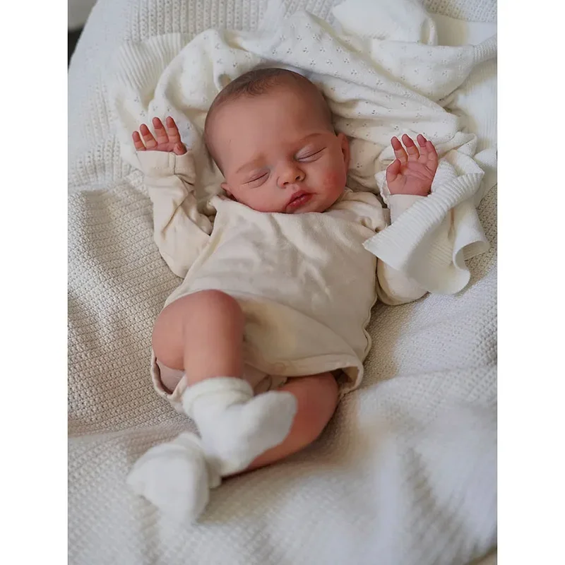 Reborn Bebe Doll Irys Handmade 3D Skin Multiple Layers Painting Collectible Lifelike Art Doll With Draw Hair 18''