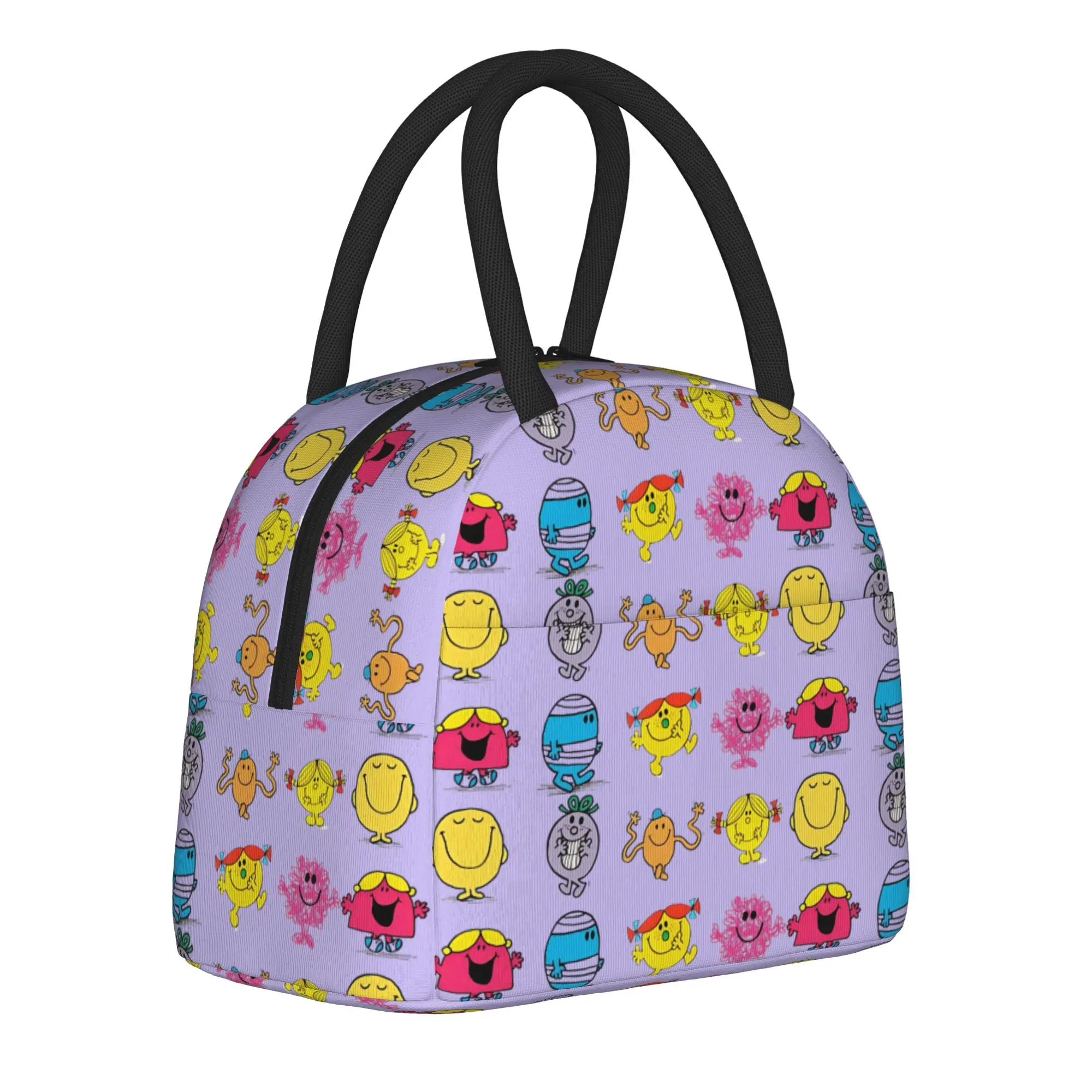 M-Mr M-Men L-Little M-Miss Insulated Lunch Bags High Capacity Cartoon Reusable Thermal Bag Tote Lunch Box School  Outdoor