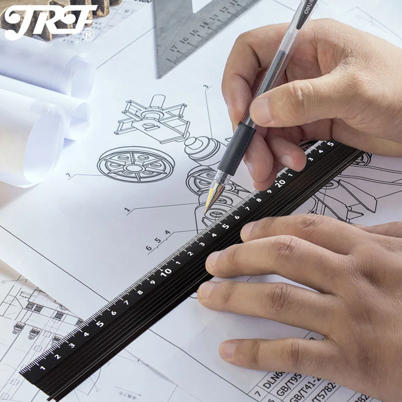 مسطرة سبائك الألومنيوم متعددة الوظائف - دقة عالية، مقاومة للقطع، قبضة غير قابلة للانزلاق، حماية من اختراق الحبر، Gr صناعية