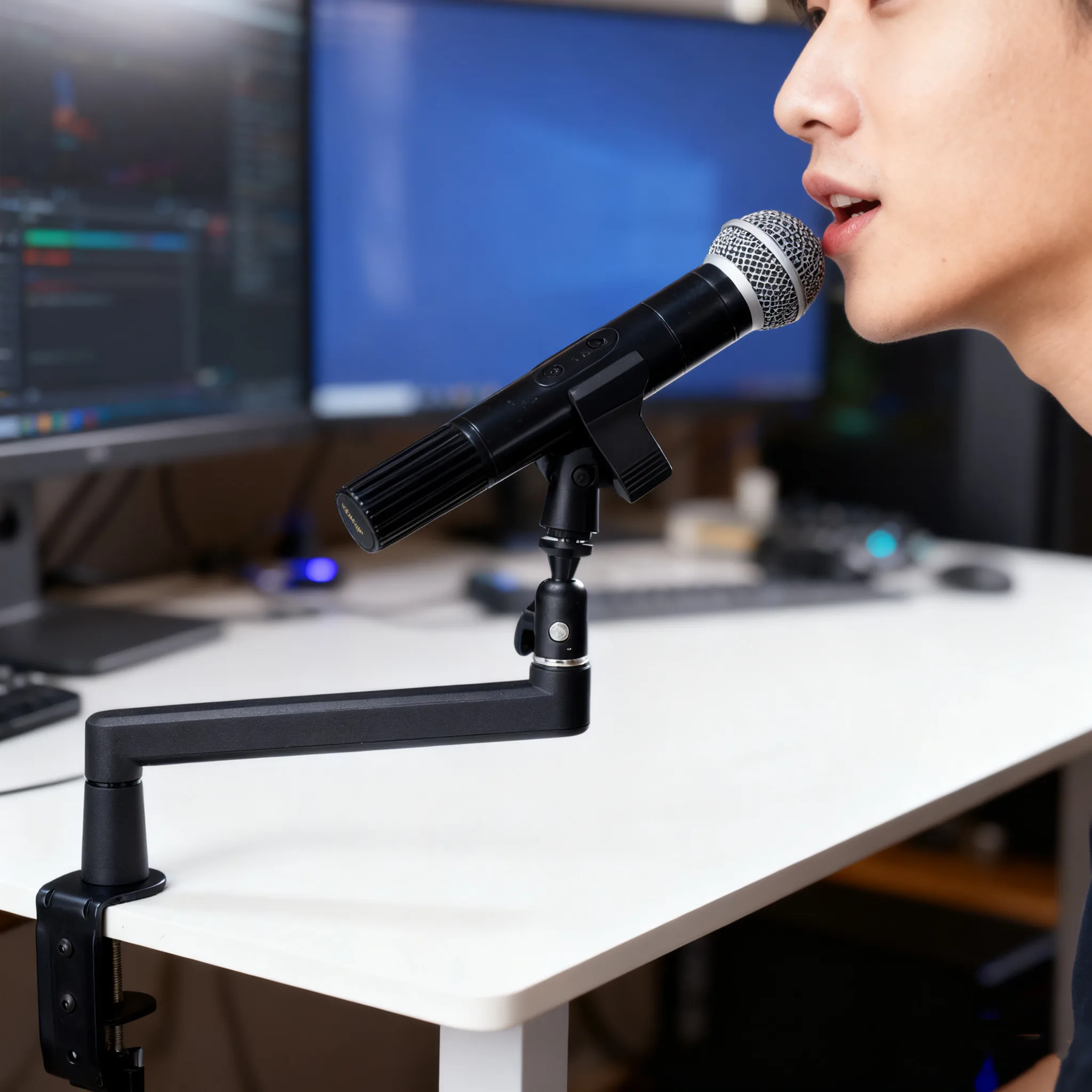 Professional Adjustable Aluminum Heavy Duty Boom Arm Bracket 360 Rotatable Mic Stand For Podcast Desktop Speaker
