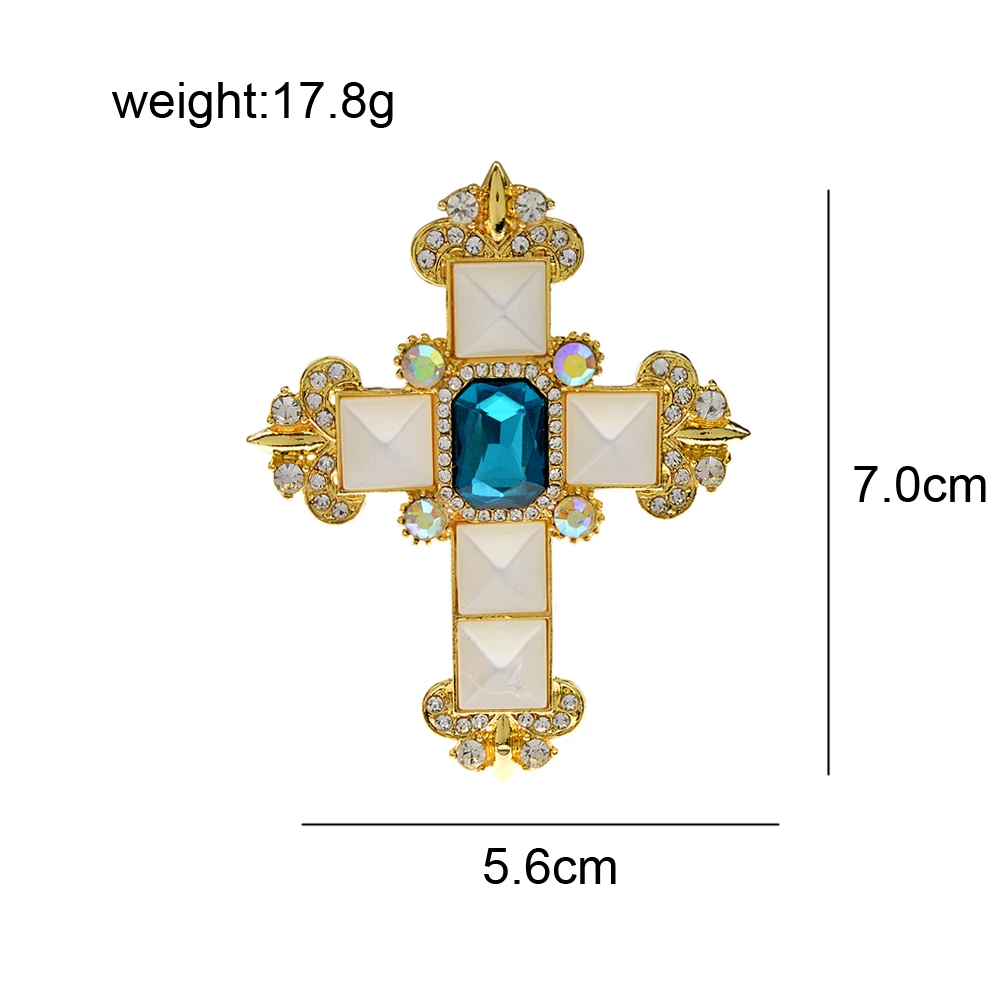 CINDY XIANG New Arrival Crystal Cross Brooches For Women 4 Colors Available Baroque Fashion Pin Spring Coat Accessories Gift