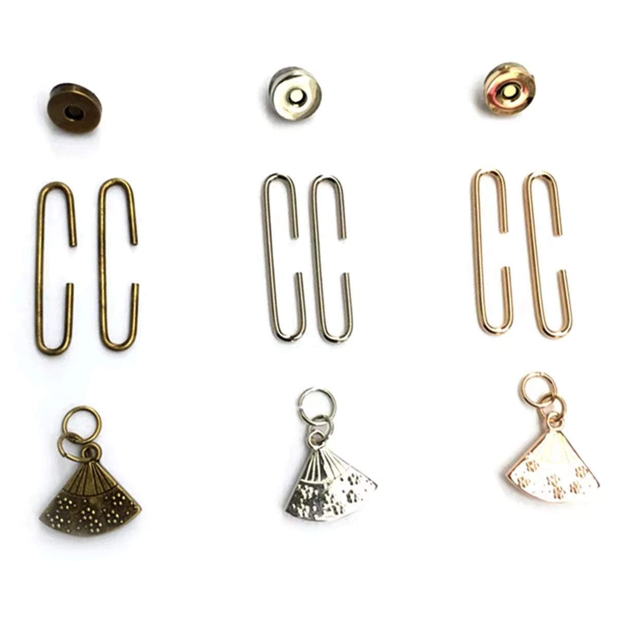 10Pcs Magnetic Kiss Clasps Locks Buckle Clips Clutch Frame Fan Shape Plum Blossom Metal Purse Handbag Handle DIY Accessories