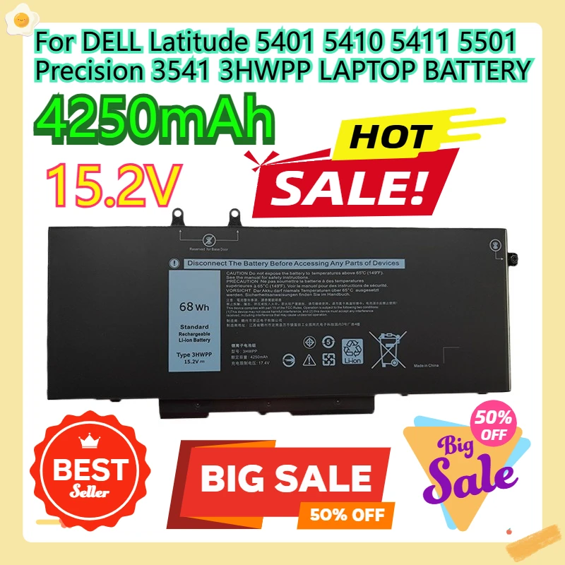 

For DELL Latitude 5401 5410 5411 5501 Precision 3541 3HWPP LAPTOP BATTERY
