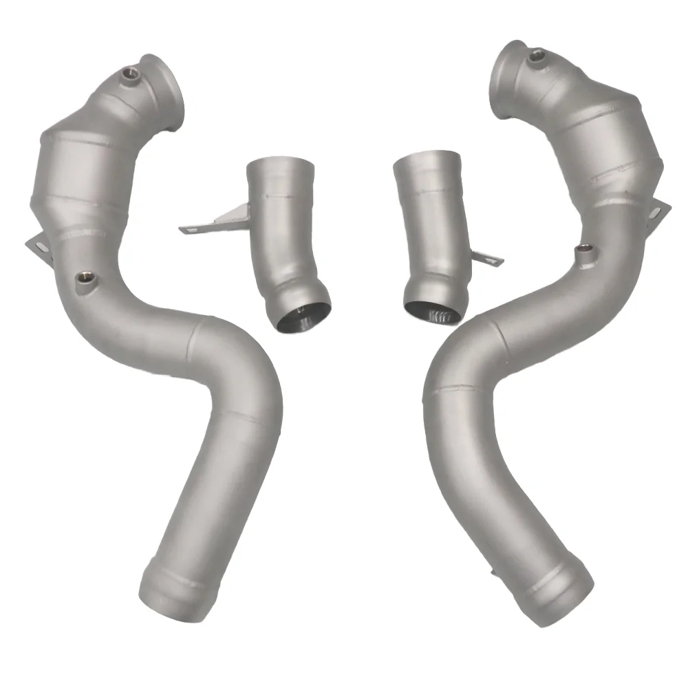 For Benz S63  2017+ Three Way Catalytic Converter Exhaust Downpipe W222 M177 C218 4.0T 304 Stainless Steel Exhaust Downpipe