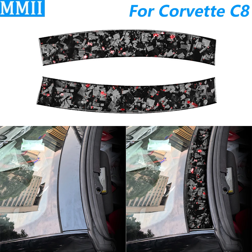 

For Chevrolet Corvette C8 2020-2025 Forged Carbon Fiber External Front Windshield Panel Cover Car Accessories Decoration Sticker