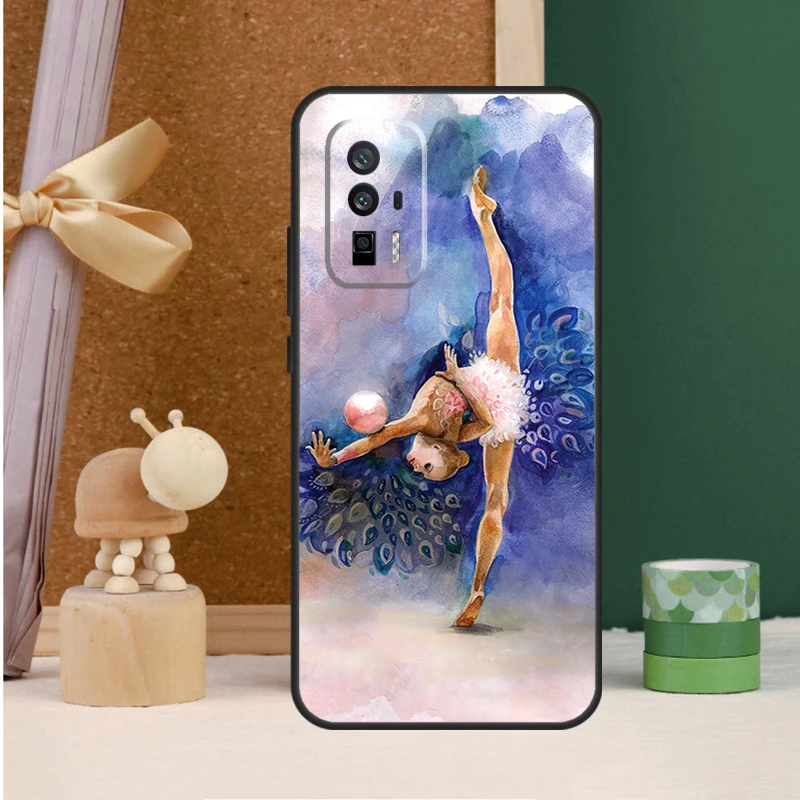 Gymnastics Oil Painting Case For Xiaomi 13 14 Ultra 13T 12T 11T 12 Lite POCO X6 M6 Pro X3 X4 X5 F3 F4 M5s F5 Cover