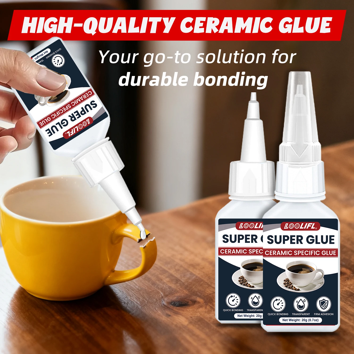 Super Glue Cyanoacrylate Adhesive, Fast Drying, Waterproof, Stable, Suitable for Multifunctional Bonding Tools for Ceramic Glass