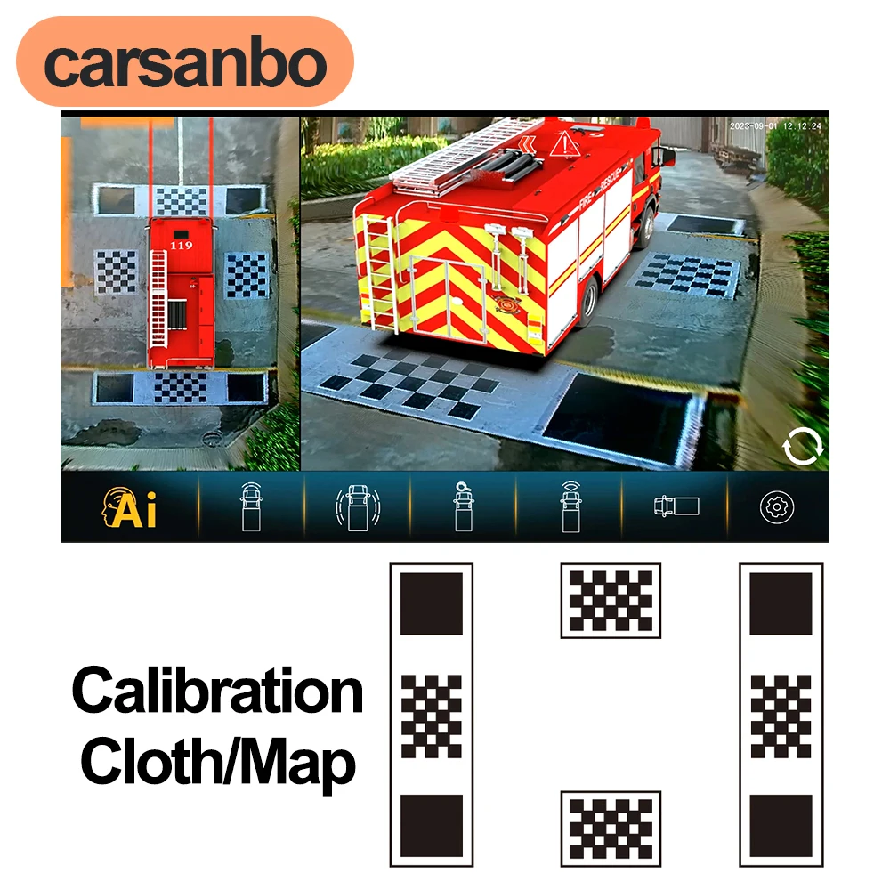 

Carsanbo 3D 360 Car Panoramic Image System Calibration Cloth Splicing Debugging Cloth for Bus Truck