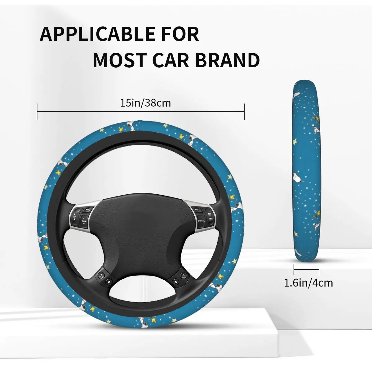 38cm S-Dog-Snoopies Star Steering Wheel Cover Auto Car Steering Wheel Protector Fit for SUV Car Accessories Universal 15 inch view 5