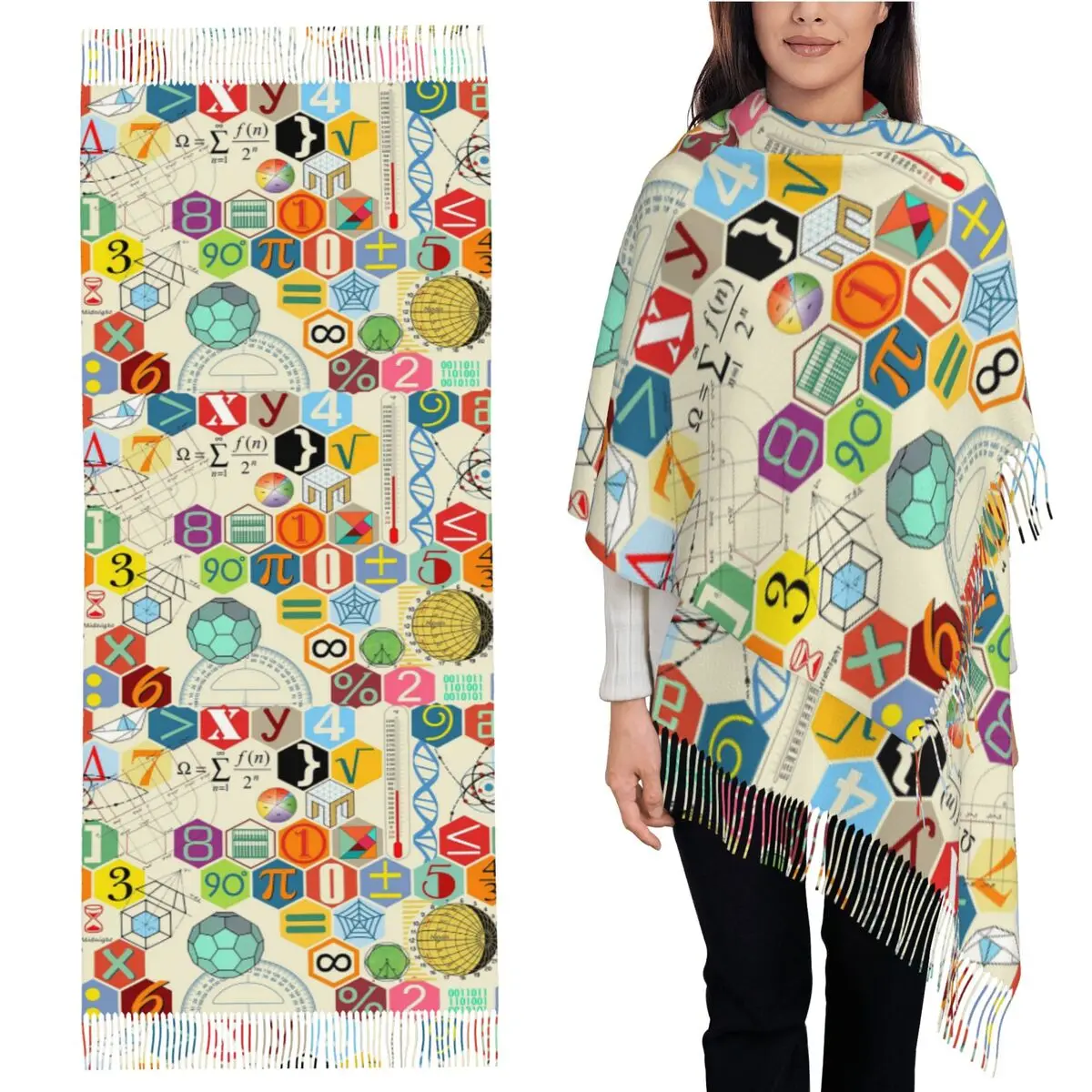 

МАТЕМА! Шарф с кисточками для женщин, мягкие теплые шали и накидки, длинная осенне-зимняя шаль