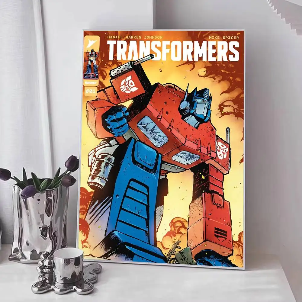 Vintage Classic T-Transformers Comic-inspirierte Auto-Roboter-Poster, ausgefallener Wandaufkleber für Wohnzimmer, Bar, Dekoration, Wanddekoration – Detail 6