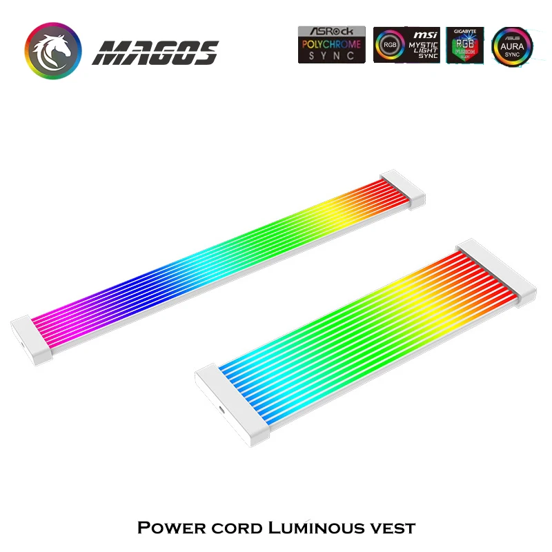 PC Cabinet Bendable ARGB Light Cover, Match for ATX 24Pin / Graphics Card  8pin/2x8pin/12VHPWR/ Motherboard AURA SYNC Decorati