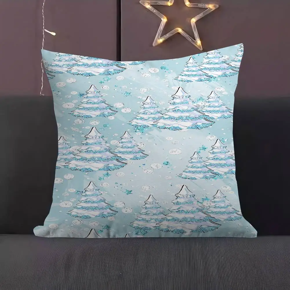 

Frosty Pines Maple Design Cushion Cover Happy Autumn Harvest Decor Holiday Decorati Pillow Cover