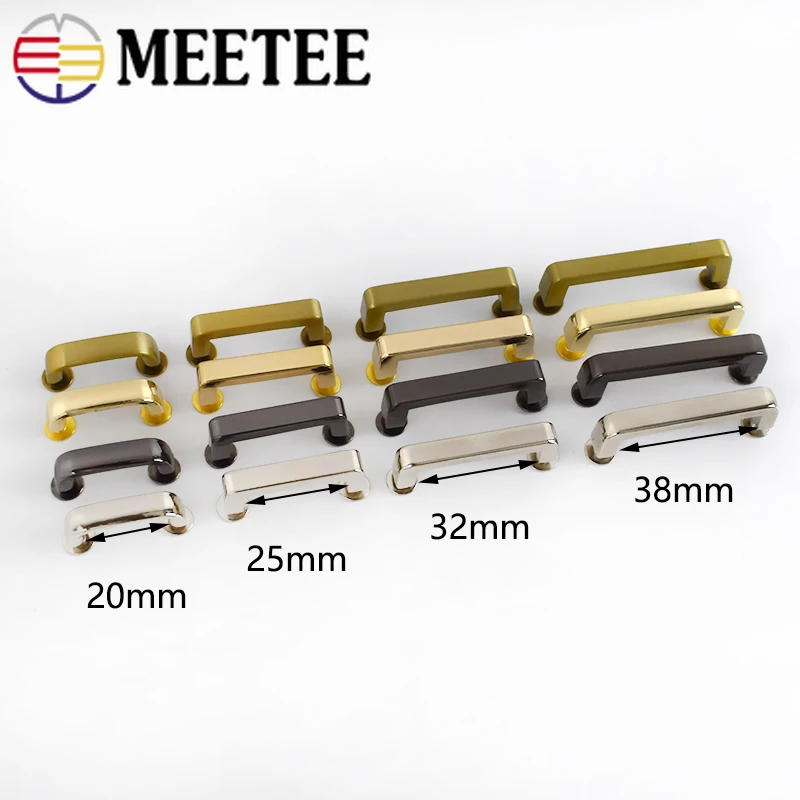 Meetee 5/10Pcs 13-38mm Metal Bag Buckles Arch Bridge with Screw Connector Hanger for Bags Belts Strap DIY Leather Crafts H5-2