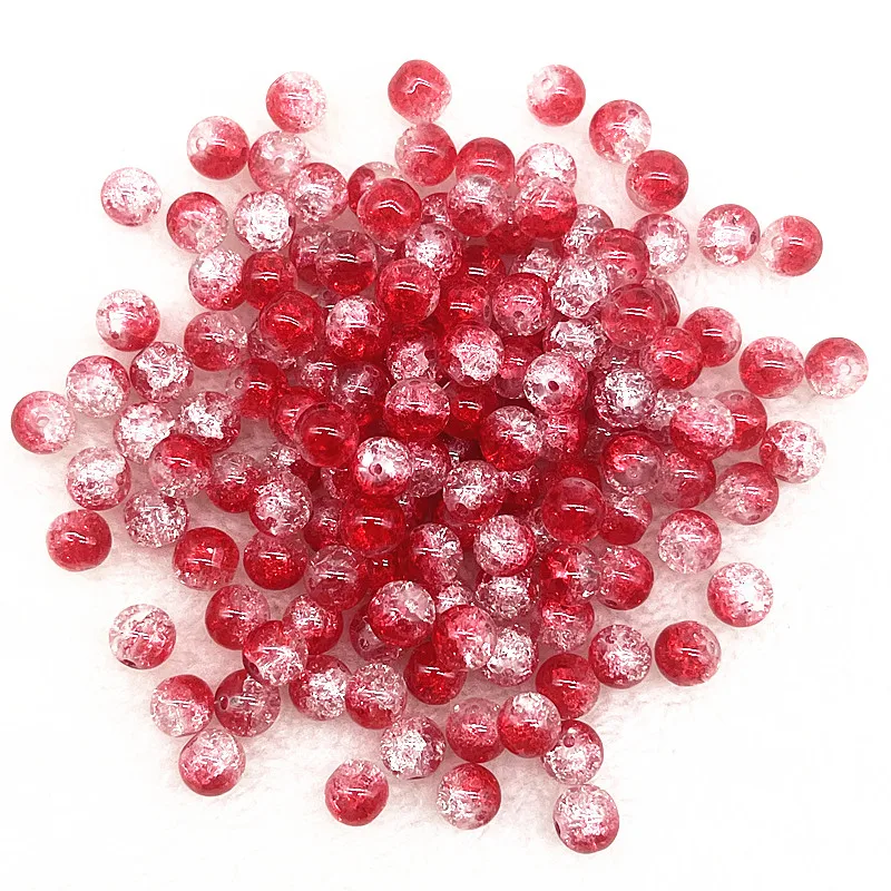 4mm 6mm 8mm Round Glass Crackle Beads Loose Spacer Beads for Jewelry Making Diy Handmade Necklace Bracelets Accessories