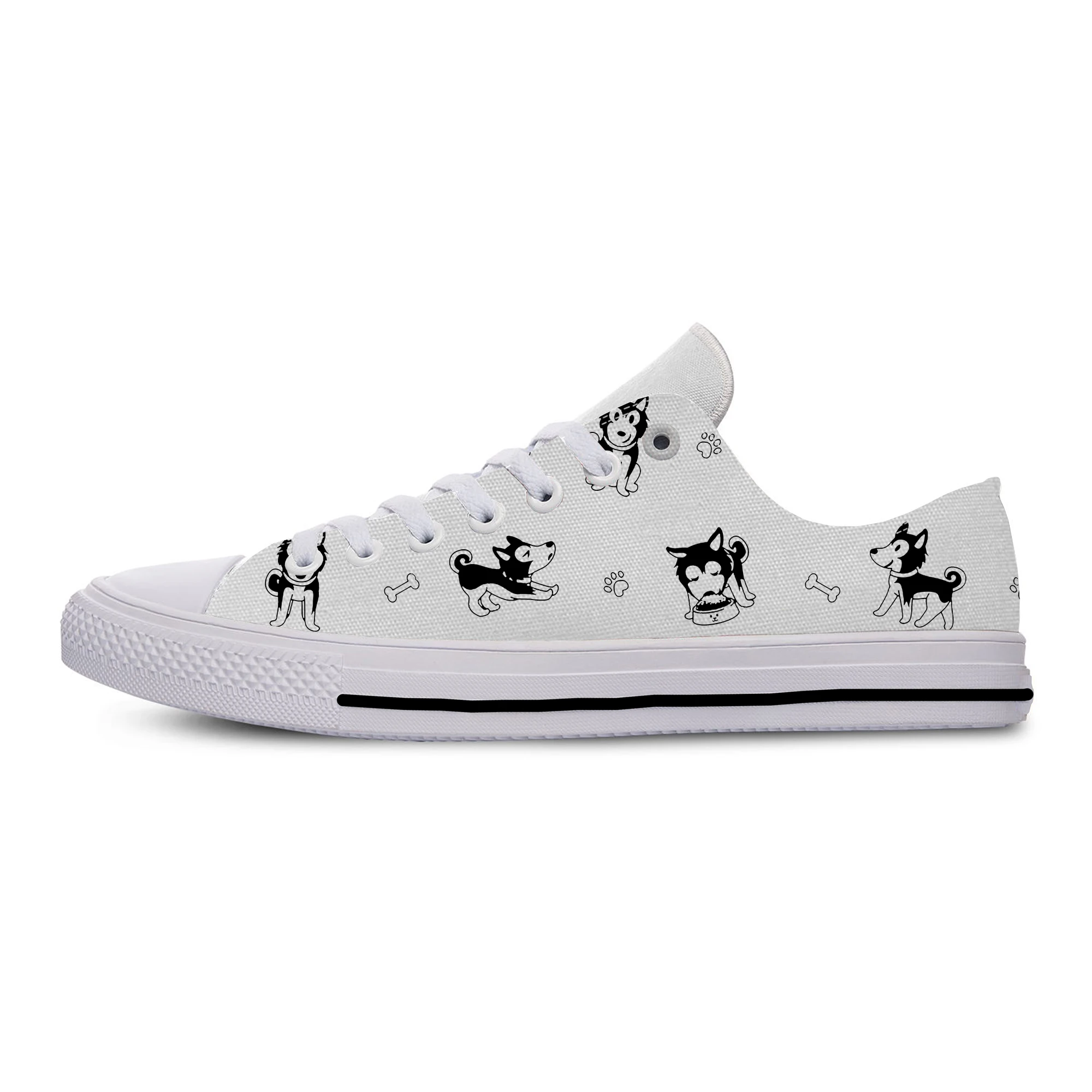 Heißer Sommer Husky Hund Tier Haustiere Nette Neue Kommen Leichte Klassische Leinwand Schuhe Männer Frauen Casual Turnschuhe Low Top Board Schuhe