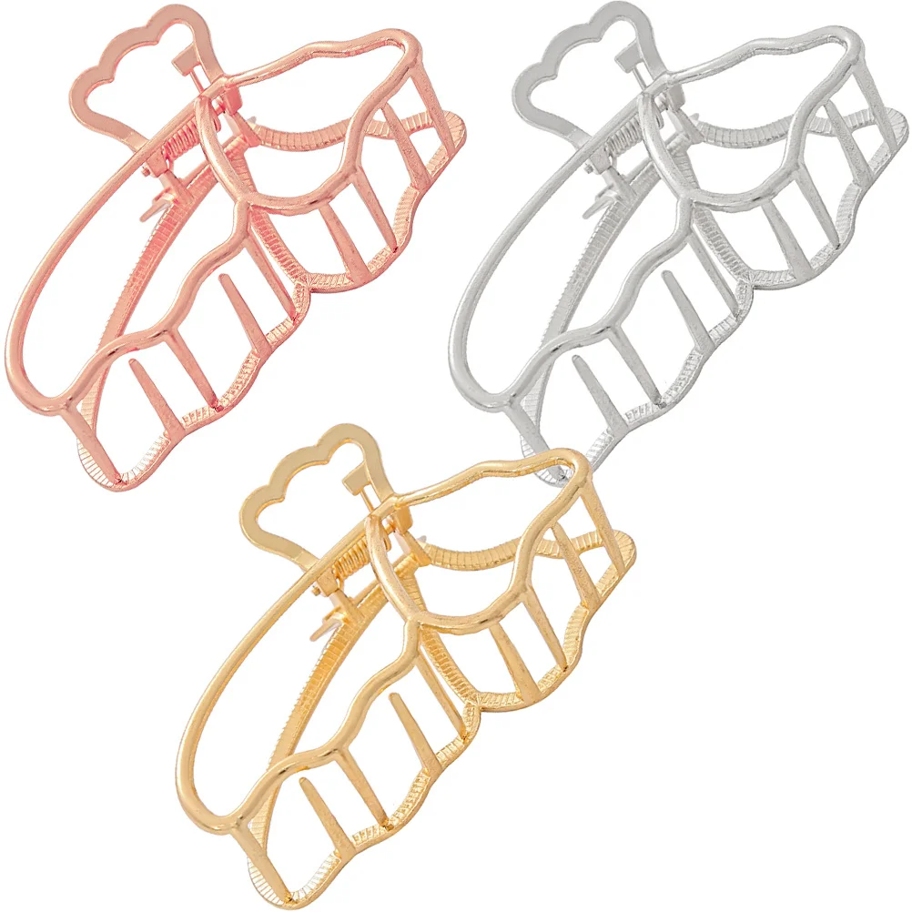 

3Pcs Butterflies Hair Clips Chic Women Claw Clasps Secure Hold Thick Hair Decorative Accessories for Banquet Date Christmas