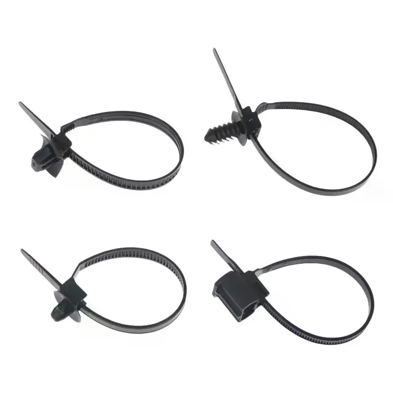 20Pcs Nylon Plastic Push Mount Cable Zip Ties Self Locking Wire Harness Fastener Clips For Car Automotive Wiring Management