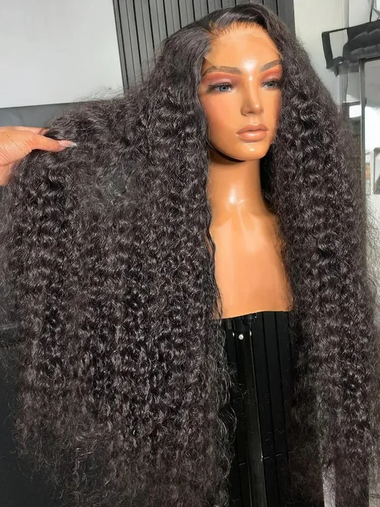 30 32 40 Inch Deep Wave 13x6 HD Transparent Lace Frontal Human Hair Wigs 200 Density Remy 13x4 Water Curly Front Wig For Women