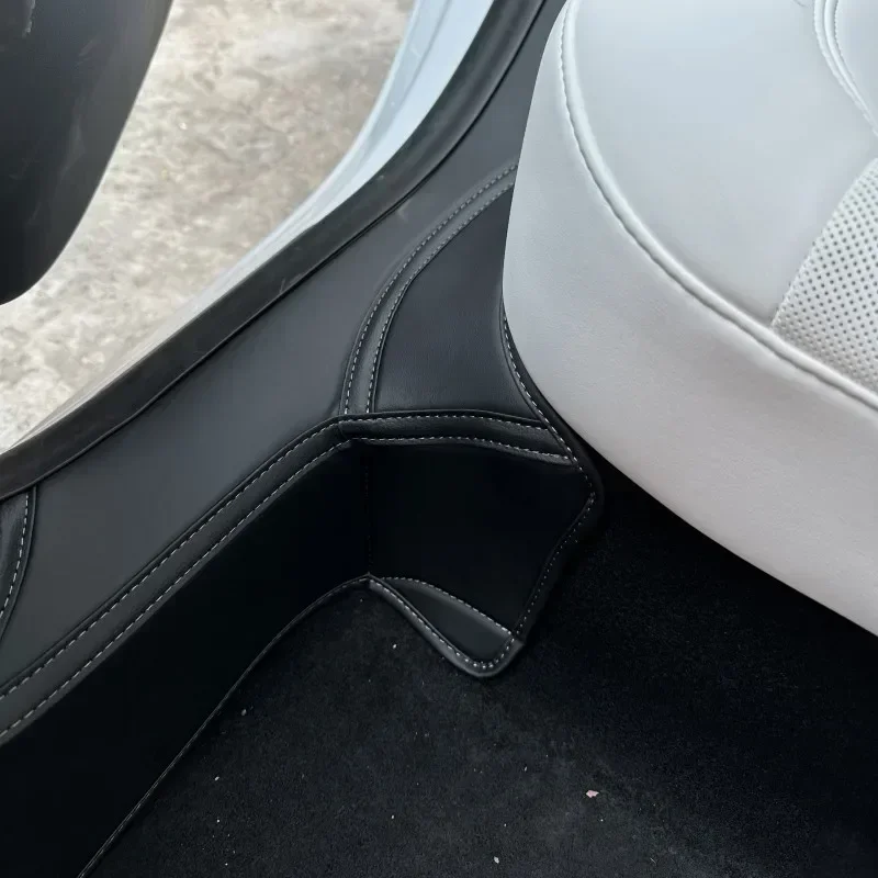 Almofada do peitoril da porta traseira dianteira para tesla modelo 3 + tira de limiar do pedal de boas-vindas da porta 4 pçs couro novo modelo3