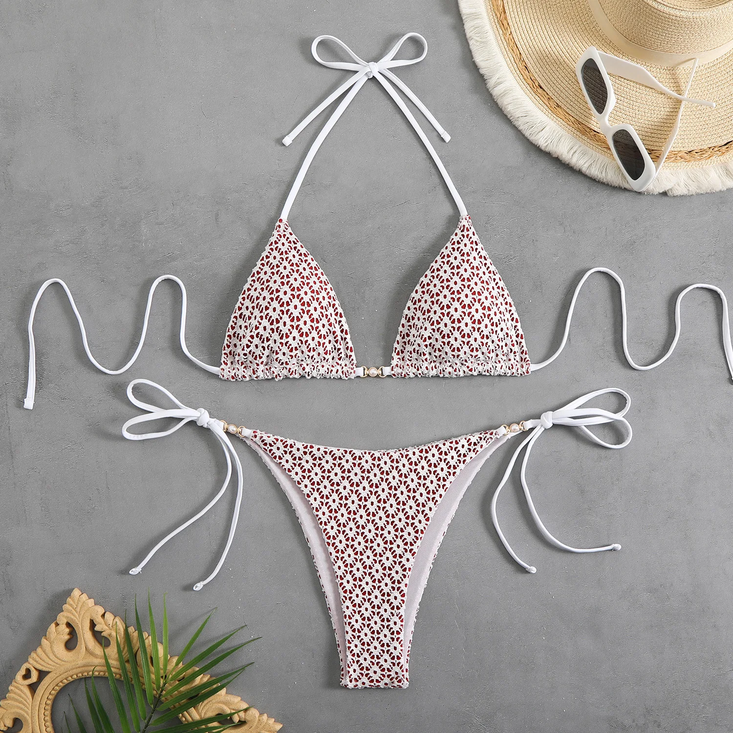 2026 Halter String Bikinis Sexy Triangle Swimsuit Women Plaid Swimwear Female Bathers Bathing Swimming Swim Suit Beachwear view 4