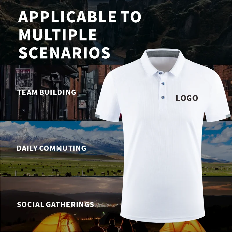 POLO T-shirt Free Customization Printing Logo Image Design T-shirt Short Sleeve Cultural Shirt Enterprise Work Suit Unisex