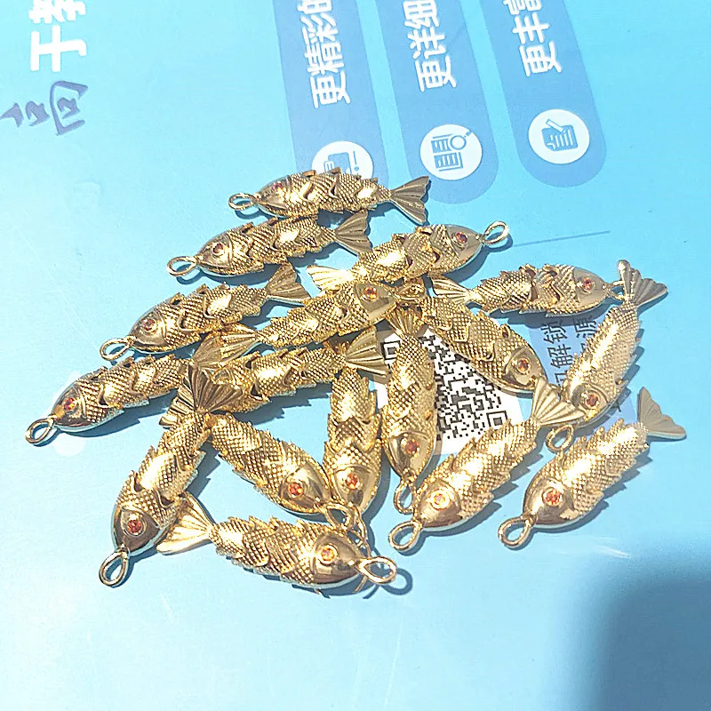 10PCS COPPER MATERIAL PEDANTS FISH SHAPE SIZE 34X8MM GOLDEN COLORS DIY JEWELRY FINDINGS GOOD QUALITY