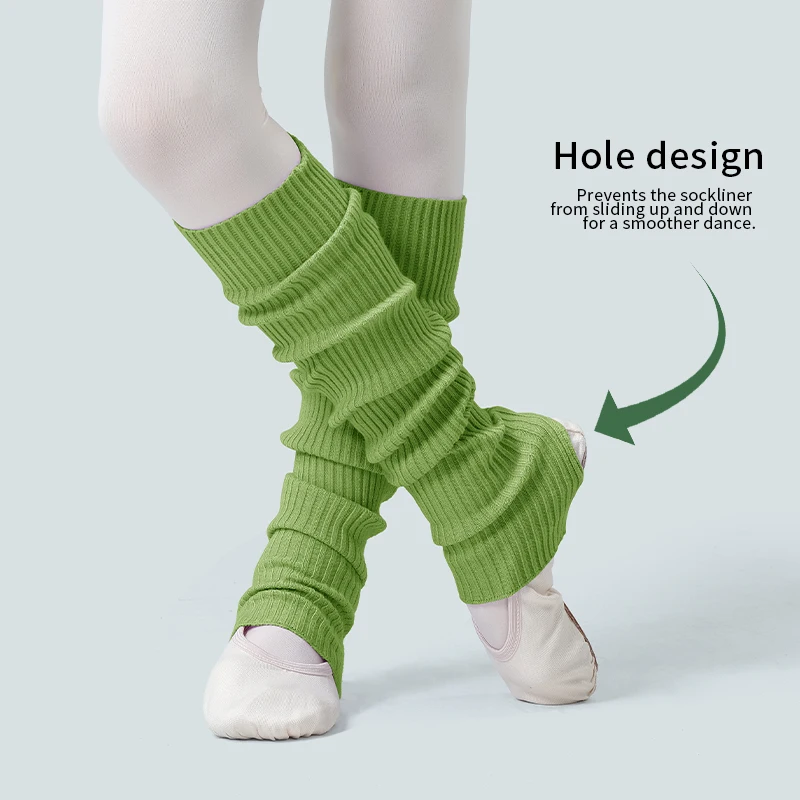 جديد بنات الباليه تدفئة الساق محبوك الركاب تدفئة الساق الشتاء اضافية لينة طويلة تدفئة الساقين للرقص اليوغا جوارب محبوكة #2