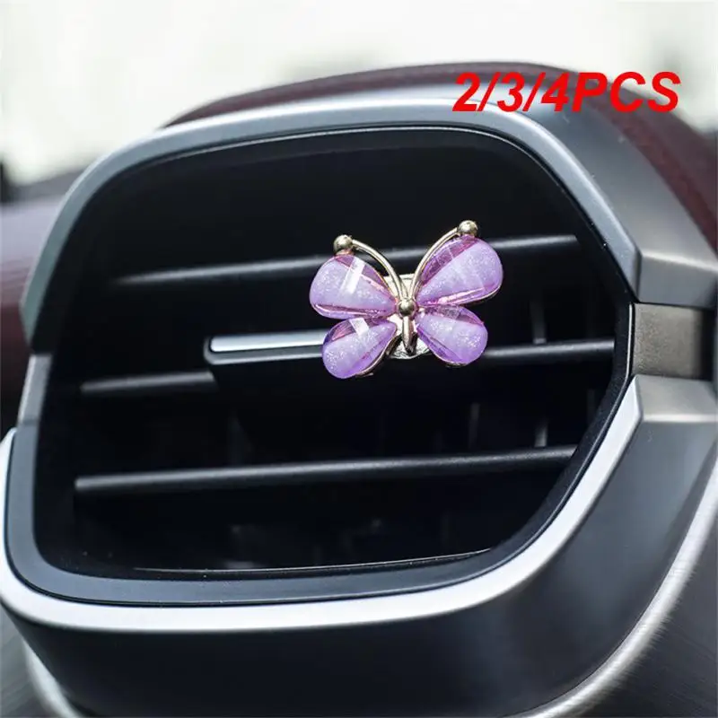 2/3/4PCS Car Perfume Elaborate Available For Pregnant Babies Fine Spice Auto Parts Natural Smell Butterfly Car Perfume