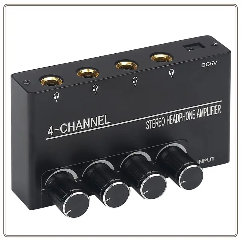 Reliable-Headphone Amplifier Compact Stereo Earphone Amplifier Audio Amplifier 4 Channels For 6.35MM Jack With Volume Control Du