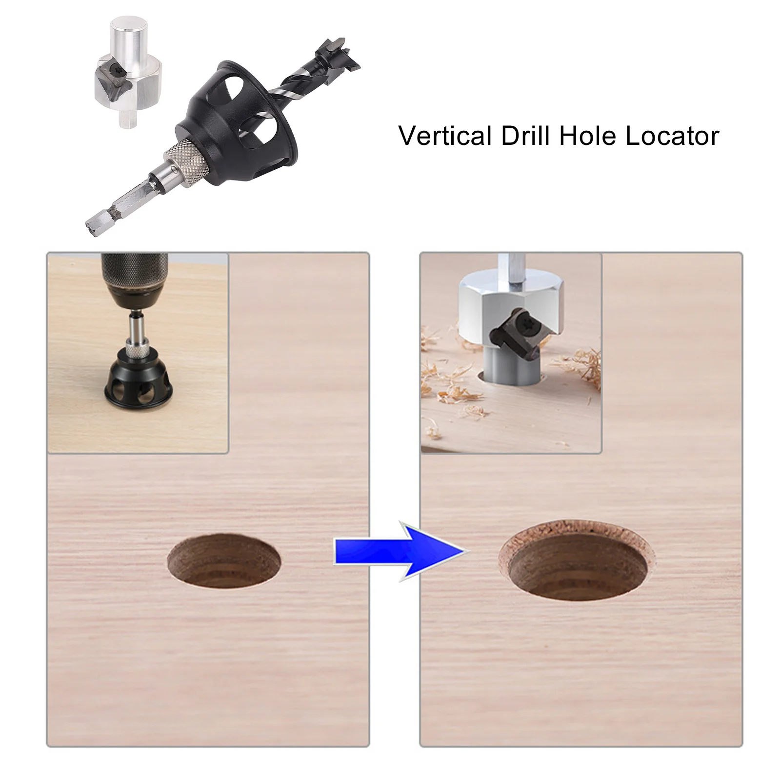 Straight Hole Drilling Fixture Set  Ergonomic Design Rugged Lightweight Vertical Drill  Locator Aluminum Alloy for Woodworking