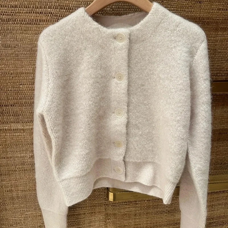Heidd Commute Sle Long Sve round Ne Maglione lavorato a maglia Top versatile bianco a righe verticali per giovani donne in posizione...