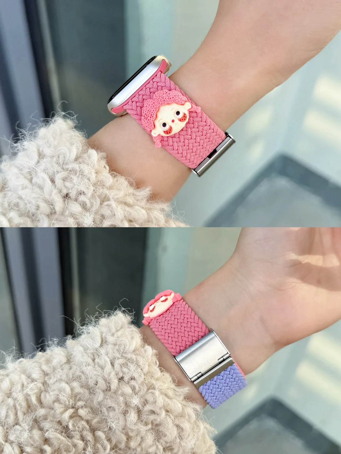 

Nice Elastic nylon for iwatch For Apple Watch band women Series 10/9/8/7/6/5/4/3 38mm 40mm 41mm 42mm 44mm 45mm 46mm 49mm Strap