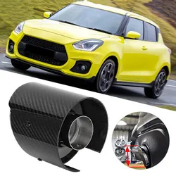 Car Carbon Fibre Exhaust System Muffler Pipe Tip Curl Black Stainless Mufflers Decorations For Suzuki Swift 2018 2019 2020