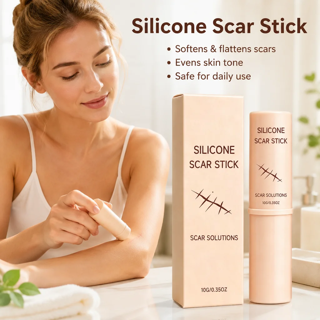 Portable Silicone Scars Stick With Centella Asiatica & 60% Silicone,Repair Old New Scars Fade Flaws Lightweight Scars Solutions