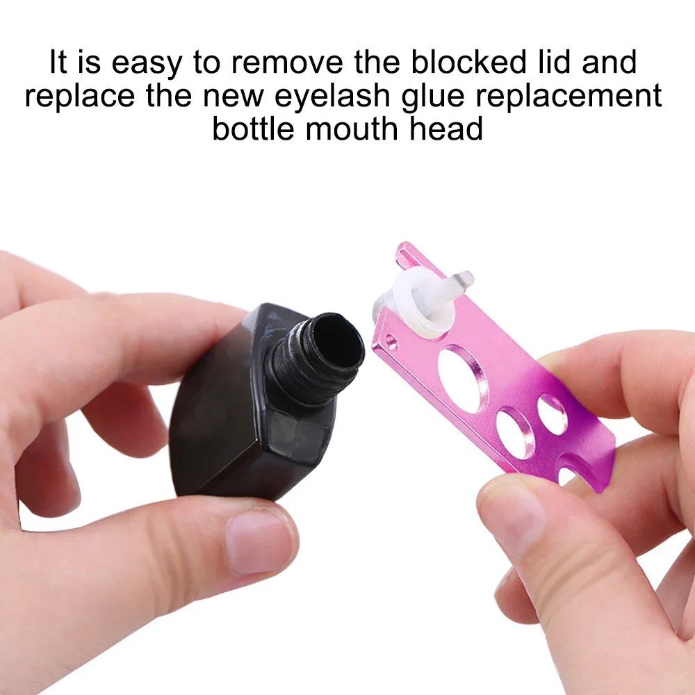 1 pz colla per ciglia apribottiglie estensione ciglia in metallo colla ugello bottiglia di ricambio bocca testa tappi apri clip strumenti per ciglia