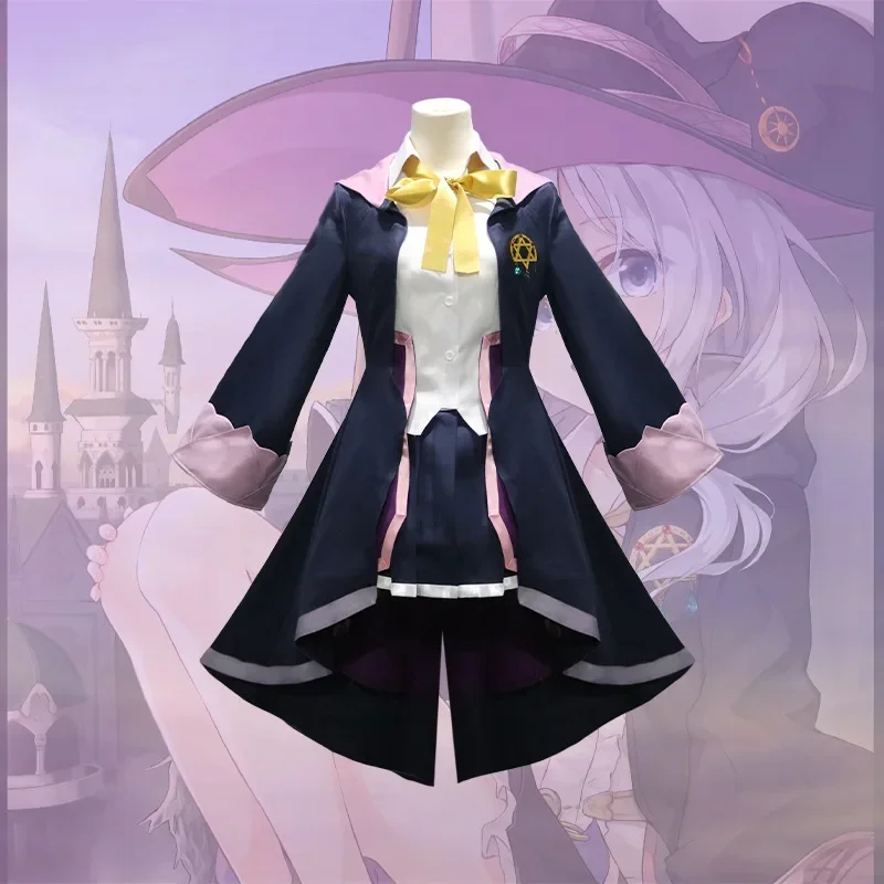 Anime die Reise von Elaina die wandernde Hexe Cosplay Kostüm Hut Perücke Outfit Majo kein Tabitabi schöne Frauen Party kleid